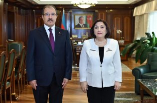 Milli Məclisin sədri Sahibə Qafarova Cahit Bağçını qəbul edib